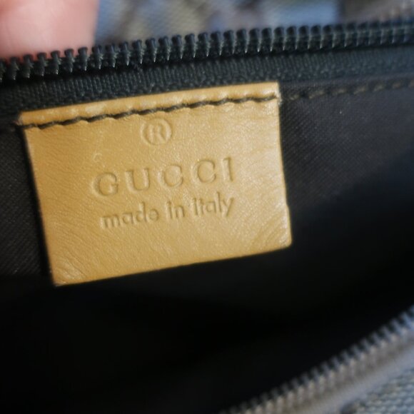 Authentic Gucci Taupe Brown Canvas Leather Shoulder Tote Handbag - Picture 10 of 16